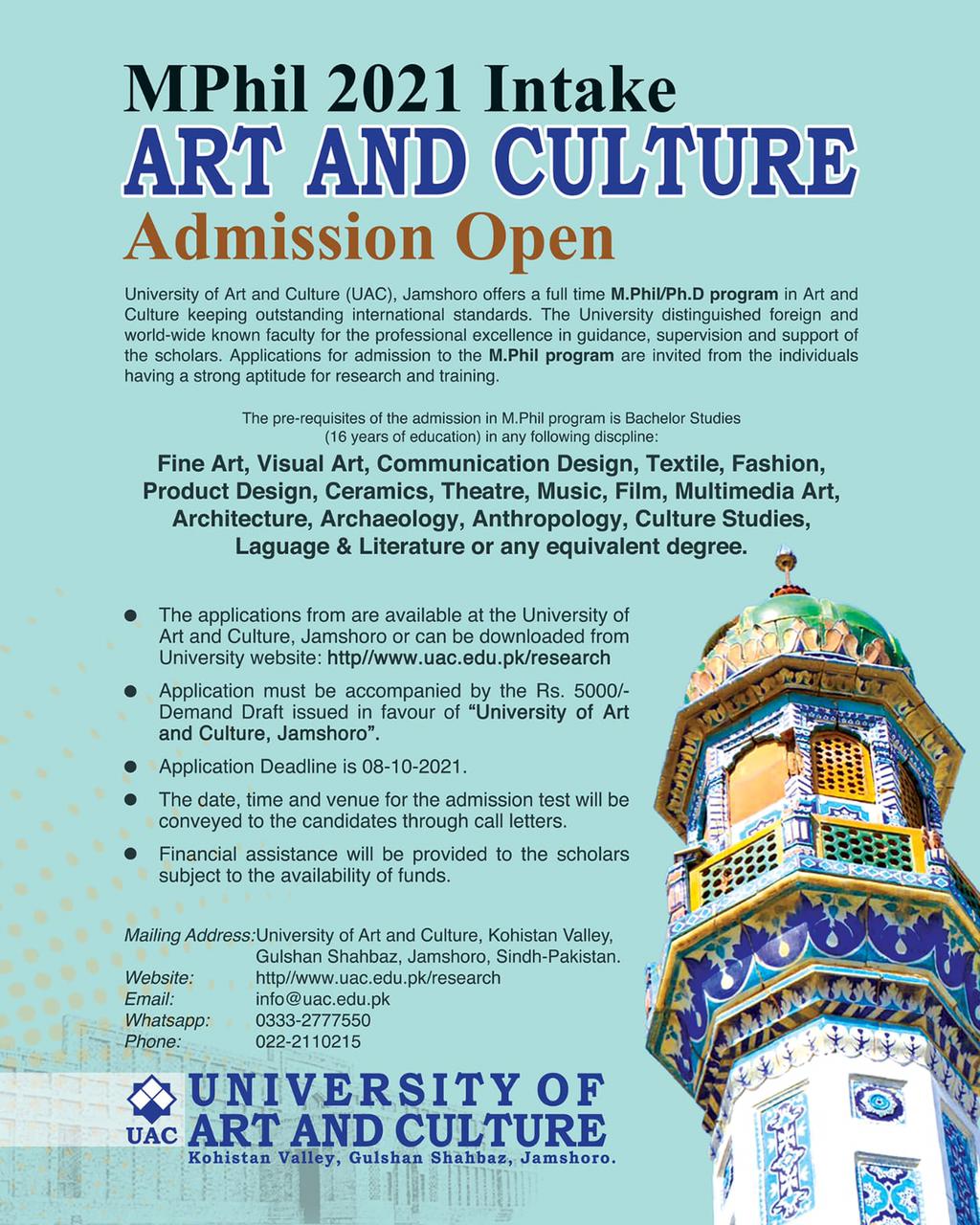 - UNIVERSITY OF ART AND CULTURE JAMSHORO